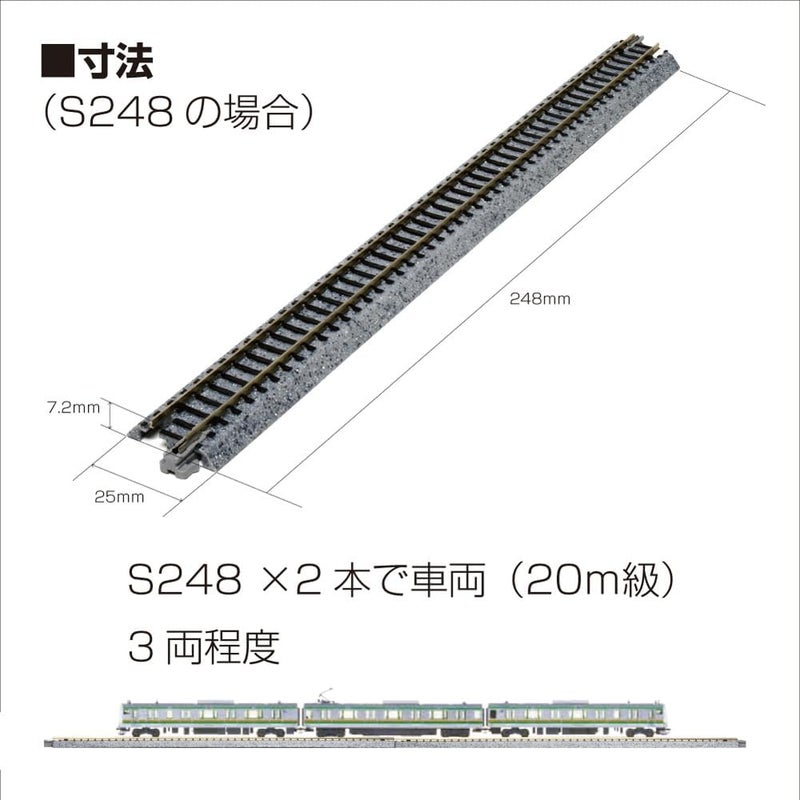 Kato KAT20000 N Gauge 248mm 9-3/4" Straight Track (4 Pieces) - Image 3